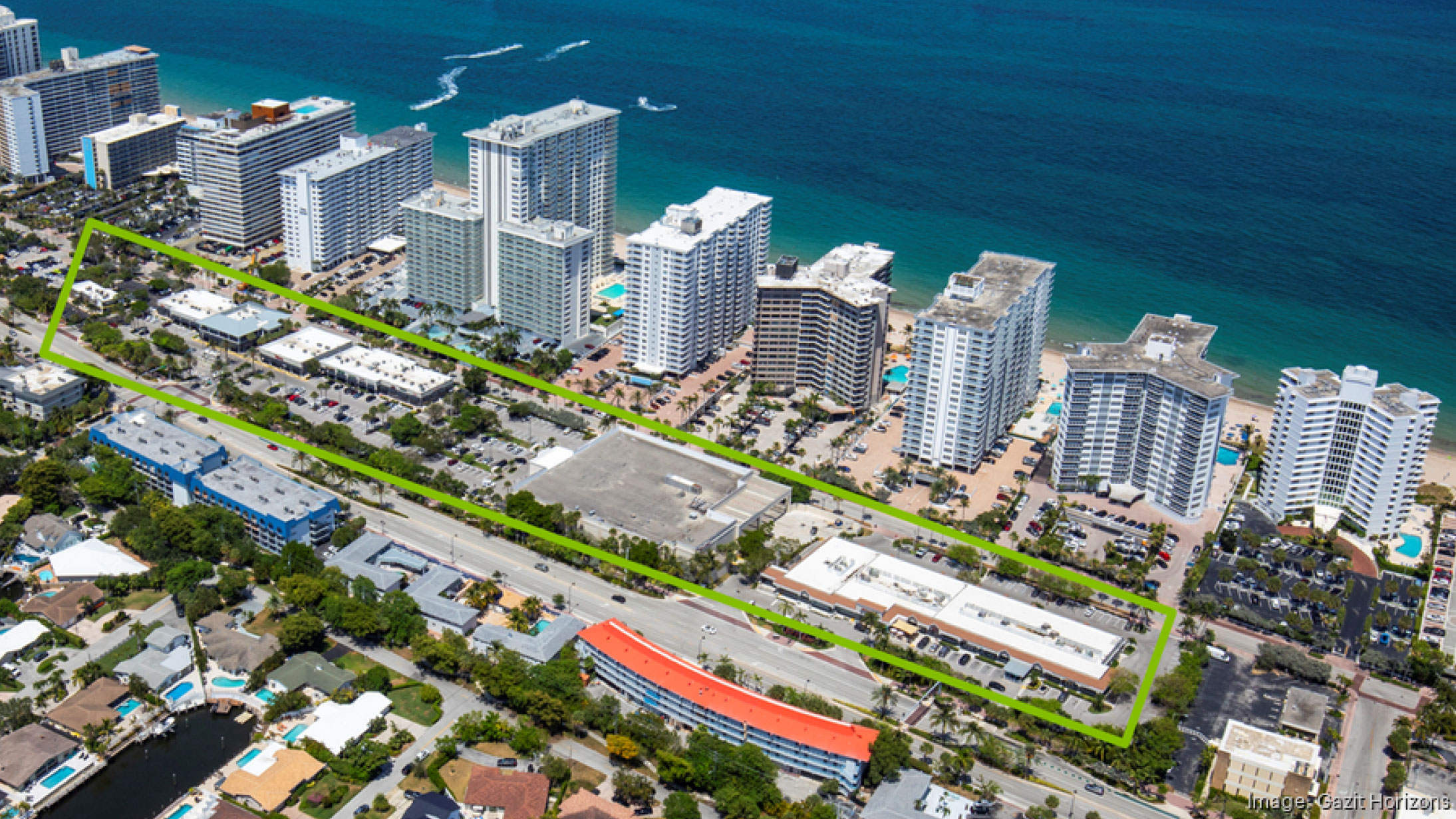 Fort Lauderdale Beach Retail Center Aerial View